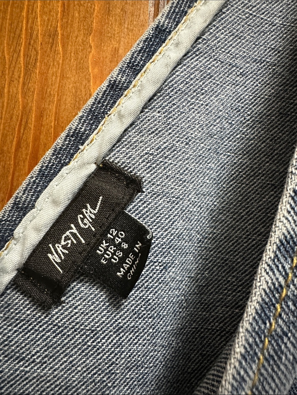 Nasty Gal Washed Denim Mini Dress - Blue - Picture 2 of 3